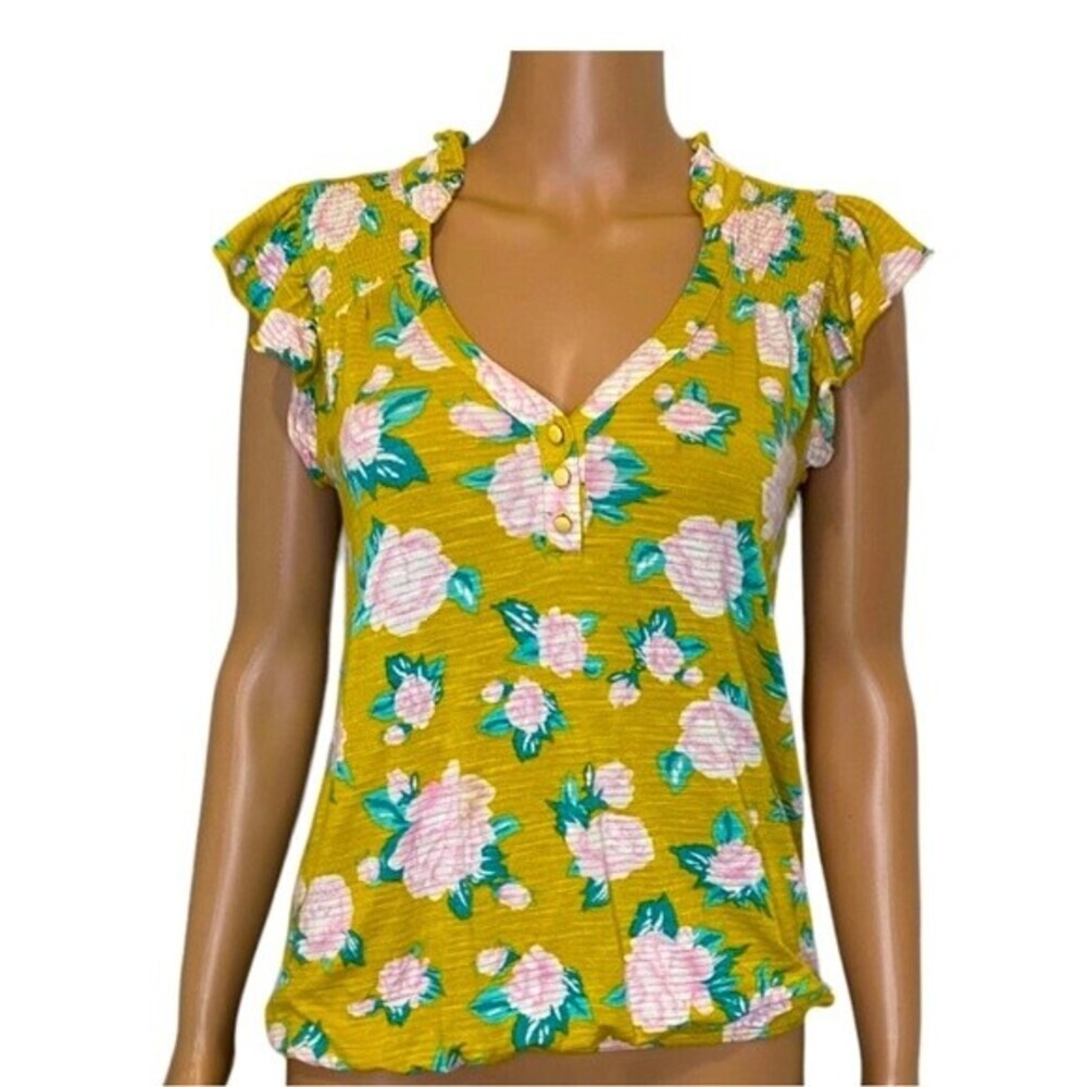 Anthropologie Deletta Midday Garden Floral Top‎ XS
